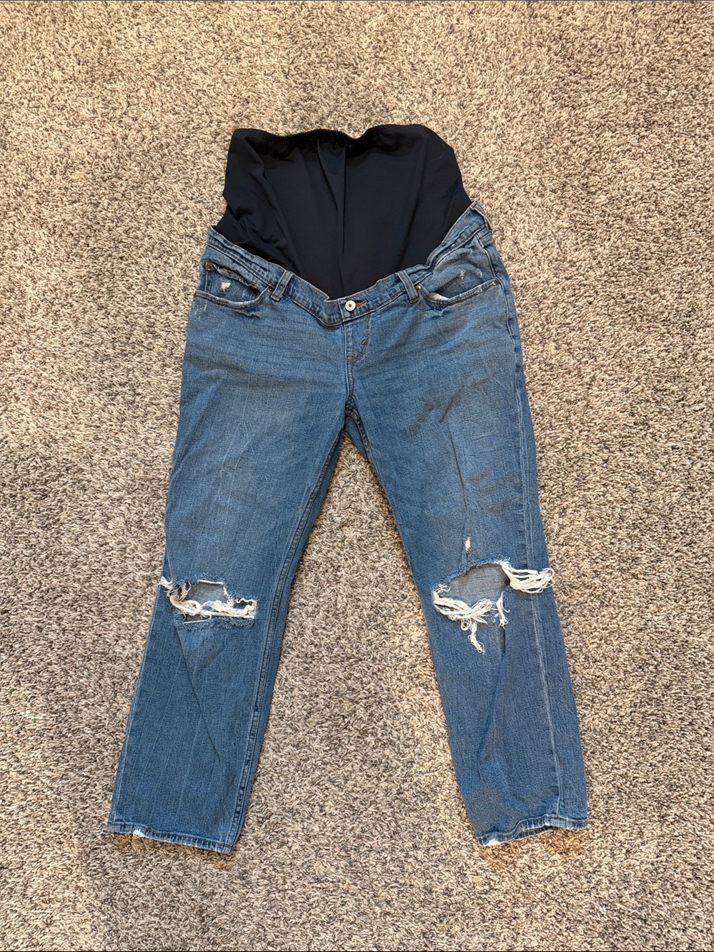 Abercrombie & Fitch Ankle Straight Distressed Maternity Jeans